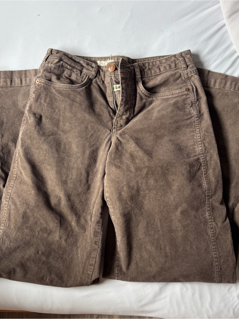 Low Rise Brown Corduroy Flare Pants